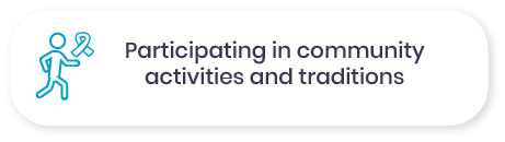 Participating in community activities and traditions